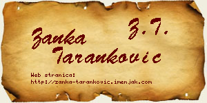 Žanka Taranković vizit kartica